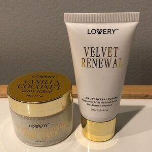Lovery Vanilla Coconut Body Scrub and Velvet Renewal Foot Scrub Set